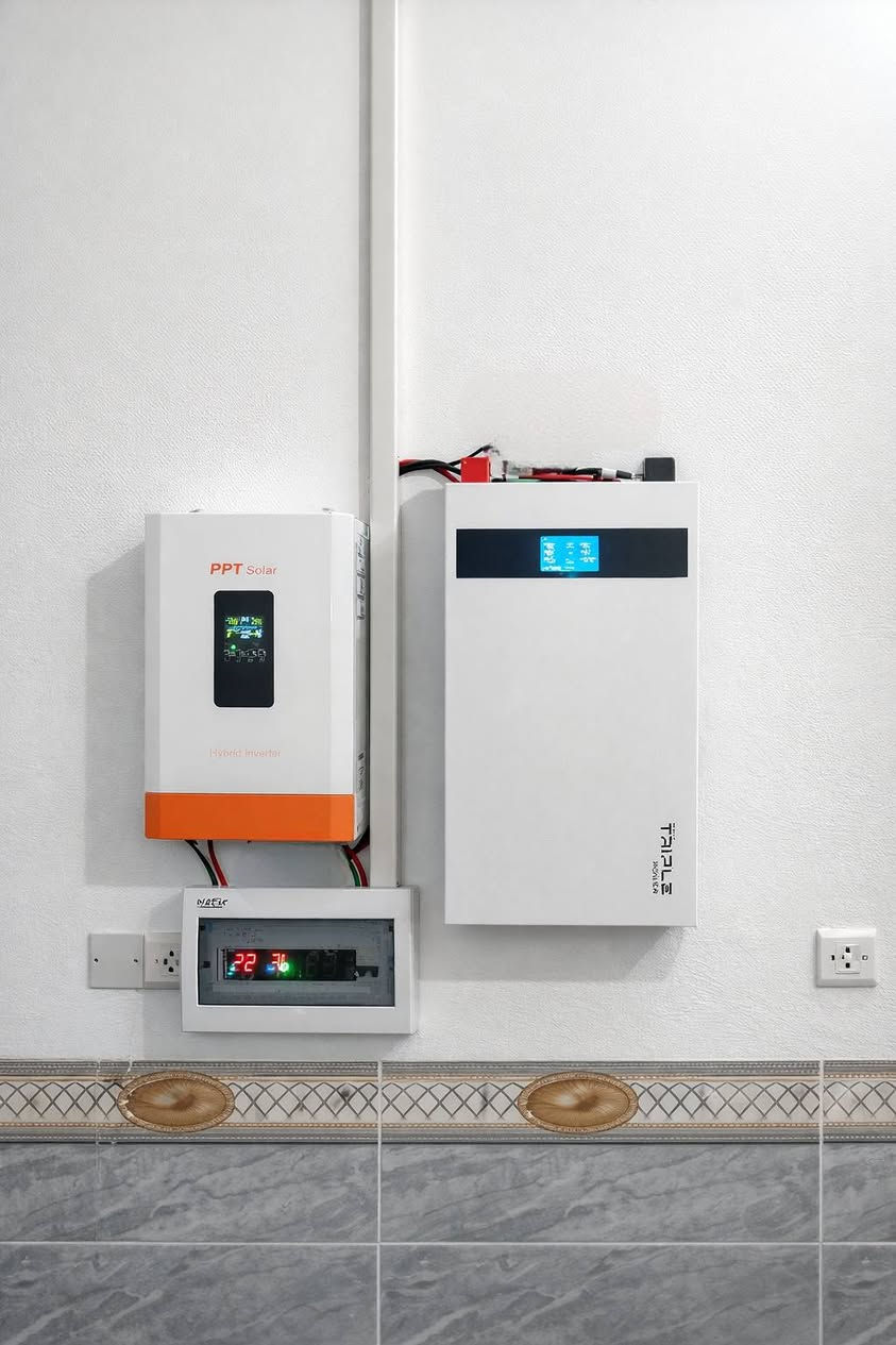 {تنصيب منظومة طاقة شمسيه2026}

‎من قبل كادر شركة رويال سولار 

تجهيز منظومة منزلي 6 امبير نهاري 10 امبير ليلي

الموقع صلاح الدين - العلم 
للأخ عبدالله احمد 
  
جهاز انفيرتر  PTT 6.2k ✅
‎  عدد:1 ضمان 2 سنة 

بطارية مستخدمة نوع ليثيوم SOLAX  حجم 5k ✅
عدد:1 ضمان 10 سنوات تبديل+صيانة

الواح  حجم 600W واط عدد : 5 ضمان 15 سنة استبدال 

‎يتوفر لدى شركتنا رويال سولار نظام نقدي و اقساط لموظفين كي كارد لمده 18 أشهر 

‎العنوان كركوك شارع القدس - مقابل كوفي الجادرية - عمارة رويال نيت 

‎فرع الثاني كركوك شارع المطار قرب فلكة تكريت

فرع صلاح الدين - تكريت - القادسية شارع الكراج -قرب الحديثي للموبايل 

‎للحجز والاستفسار للتواصل او مراسلتنا على واتساب 

*********** كركوك
*********** صلاح الدين اسيا
*********** صلاح الدين زين
*********** الشركة 

 الرقم المختصر 6020📞
