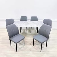 ميز طعام • ٦ كراسي • سطح رخام