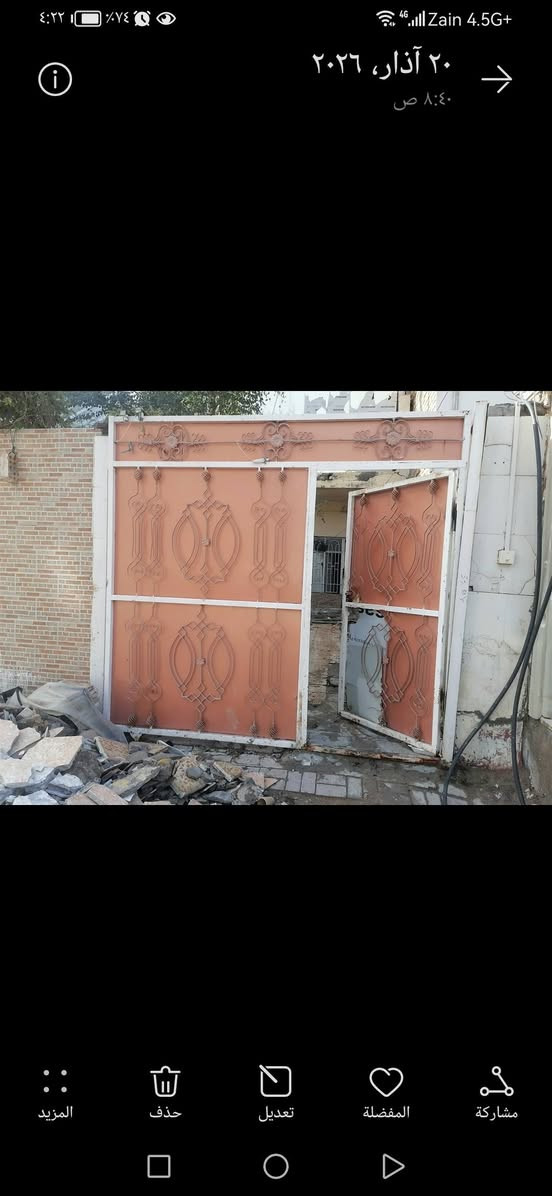 بيبان صاج ٢ مع جرجوبه سعر الواحد ٤٠ وبي مجال باب الحديد سعر ١٠٠ الف وبي مجال باب الدفتري ١٠٠ وبي مجال المغاسل عدد ٢ الوحده ب١٥ الف. ***********

