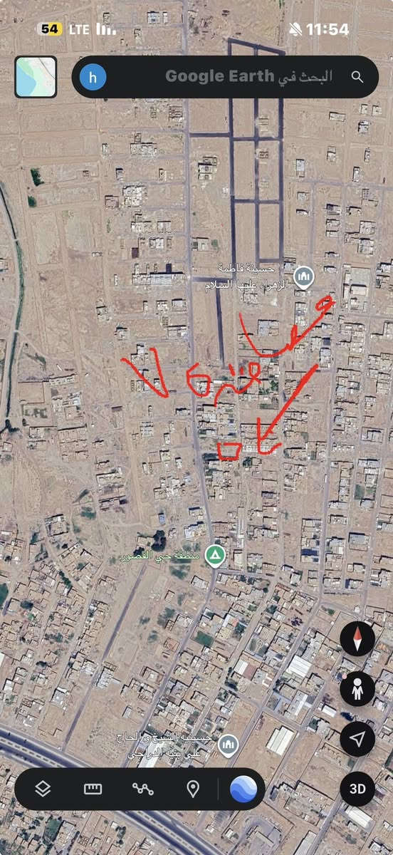 قطعه ركن سند 25 للبيع حي القصور خلف شارع تجاري  ***********
