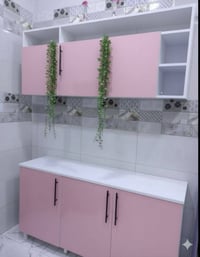 كاونتر MDF • متر ونص • سنك ١٫٢٠م مرمر