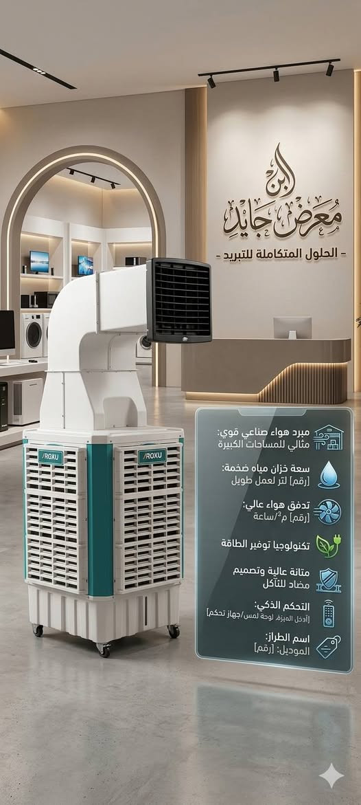 ❄️ حوّل صيفك إلى فصل من الانتعاش مع معرض ابن جايد! ❄️
​لا تدع حرارة الصيف تسيطر على أجواءك! في معرض ابن جايد، جلبنا لك "الشتاء" إلى منزلك ومكان عملك من خلال تشكيلتنا الحصرية والكاملة من المبردات المميزة.
​نقدم لك حلول تبريد ذكية، قوية، وعملية تلبي كافة احتياجاتك:
​خيارات متنوعة: سواء كنت تبحث عن المبردات الكبيرة للمساحات الواسعة، أو الأحجام الوسط للاستخدام اليومي، فإن تشكيلتنا تغطي كل الزوايا.
​جودة وتنوع: اكتشف قوة المبردات الحديدية المتينة، وانسيابية المبردات العمودية العصرية، وكفاءة مبردات الدكت (المركزية) التي تضمن توزيعاً مثالياً للهواء البارد في كل أرجاء المكان.
​أداء لا يضاهى: صُممت هذه المبردات لتمنحك برودة فائقة، استهلاكاً اقتصادياً للطاقة، وعمراً تشغيلياً طويلاً لتستمتع براحة البال طوال الموسم.
​✨ لا ترضَ بأقل من الانتعاش المثالي!
تفضل بزيارة معرض ابن جايد الآن، واختر المبرد الذي يناسب مساحتك ويجعل من صيفك تجربة باردة ومنعشة.
​📍 معرض ابن جايد - وجهتك الأولى للبرودة الحقيقية.
النجف الاشرف مزارع اليرموك مقابل مول بوابة الغدير 
***********
