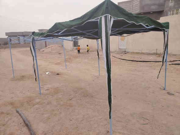 مضله تخيم
قياسات
٥ متر او ٧٠ سنتم طول
٢ متر او ٩٥ سنتم عرض
٢ متر رتفاع
حديد او نصف مضله من الحجم الكلي
باله تريد تفضل
*********** واتساب
