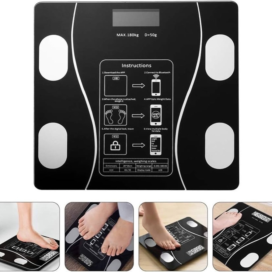 ⁨ ️✨ ميزان ذكي أنيق يقيس الوزن والدهون والسوائل بكل دقة!
يتصل بالتطبيق لتتبع جسمك مع مرور الوقت 📲

يدعم أكثر من مستخدم، شاشة رقمية مضيئة وزجاج آمن 🌟

أوزان من 0.2 لـ180 كغ، وحدة قياس قابلة للتغيير ⚡
تابع صحتك بسهولة ومرح! 💪🎉

__________
✅ السعر: 20 الف شامل التوصيل جميع المحافظات 

__________

شكل انيق وعملي 
- يربط على التطبيق لقياس وتتبع الوزن, الدهون, السوائل, وباقي تفاصيل الجسم 

- يدعم التطبيق أكثر من مستخدم للميزان في نفس الوقت 

- شاشة عرض رقمية مضيئة 

- خاصية تتبع التغيرات التي تطرأ على الجسم مع مرور الوقت

- لوح من الزجاج عالي القوة وتم تصميم الزوايا الأربع بزوايا مدورة آمنة 

- يدعم الاوازان من 0.2 - 180 kg

- زر للتحكم بوحدات القياس كيلو / رطل 

- أبعاد الجهاز: 26 × 26 سم

- الملحقات: بطارية نوع AAA⁩


**إذا كنت صاحب هذا الإعلان وتريد حذفه لأي سبب، رجاءا أرسل رسالة إلى الدعم الفني**