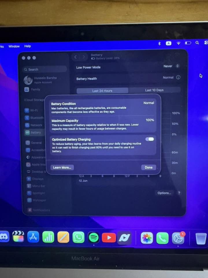 macbook air m1 13 inch
8gb ram
256 gb ssd
الجهاز اوبن بوكس بعده بالضمان البطارية ١٠٠٪؜ ودورات الشحن ماتتجاوز ال٥
واتساب ***********
