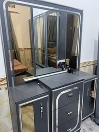 غرفة 10 قطع خشب ثقيل تركي صبغ حراري لون رصاصي  متكونه من  كنتور تلاث خ...