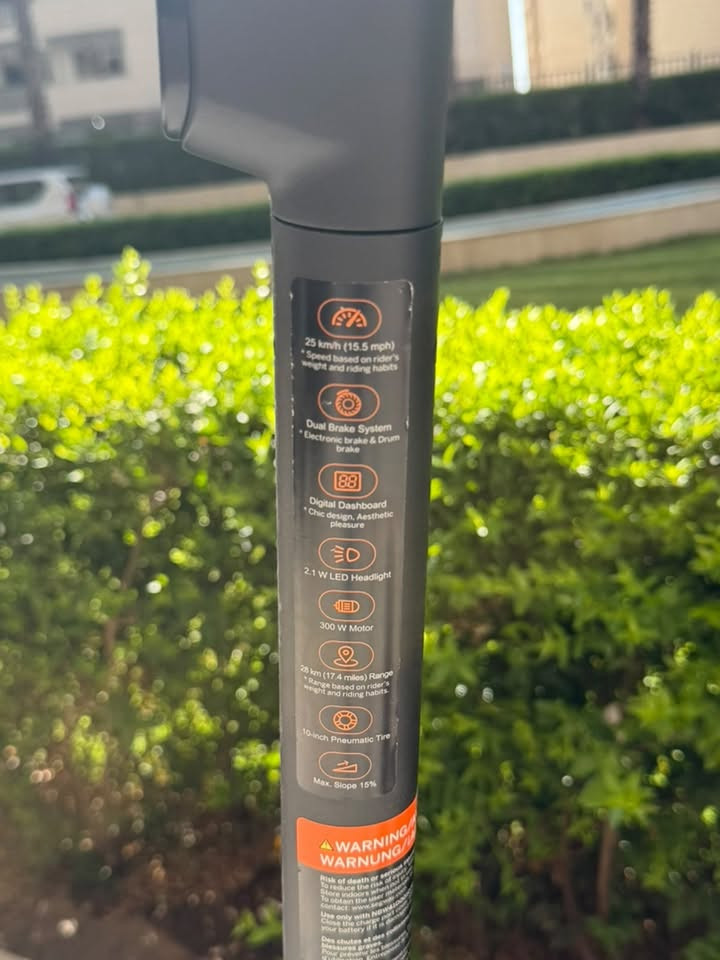 سكوتر Ninebot
Kickscooter D28E 
اوربي اصلي اخو لجديد مستعمل شهر وكم يوم للبيع بداعي السفر 
بطاريات جدد وشاحن الاصلي السعر ٢٠٠ الف 
شرط الفحص بتدخل ع التطبيق وبتشوف بعينك كلشي 
تتحمل وزن ١٢٠ كيلو مناسبة جدا للاستخدام اليومي


**إذا كنت صاحب هذا الإعلان وتريد حذفه لأي سبب، رجاءا أرسل رسالة إلى الدعم الفني**
