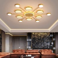 لام عليكم ثريا سقفيه مودرن حديثه اضاءه LED تتكون من 14 قطعه اناره وتغي...