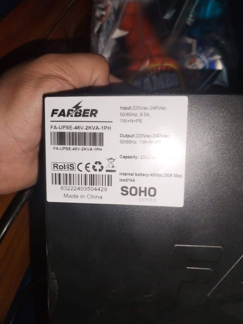 جهاز يو بي إس اون لاين (UPS) للبيع من شركة فاربر
الماركة والموديل: FARBER (FA-UPSE-48V-2KVA-1PH)

​الحالة: الجهاز كان شغال على كاميرات مراقبة فقط، وشرط الفحص والعمل (تحتاج بطارياته تبديل فقط).

​السعر: 250 ألف (وبي مجال قليل للشراي).


**إذا كنت صاحب هذا الإعلان وتريد حذفه لأي سبب، رجاءا أرسل رسالة إلى الدعم الفني**