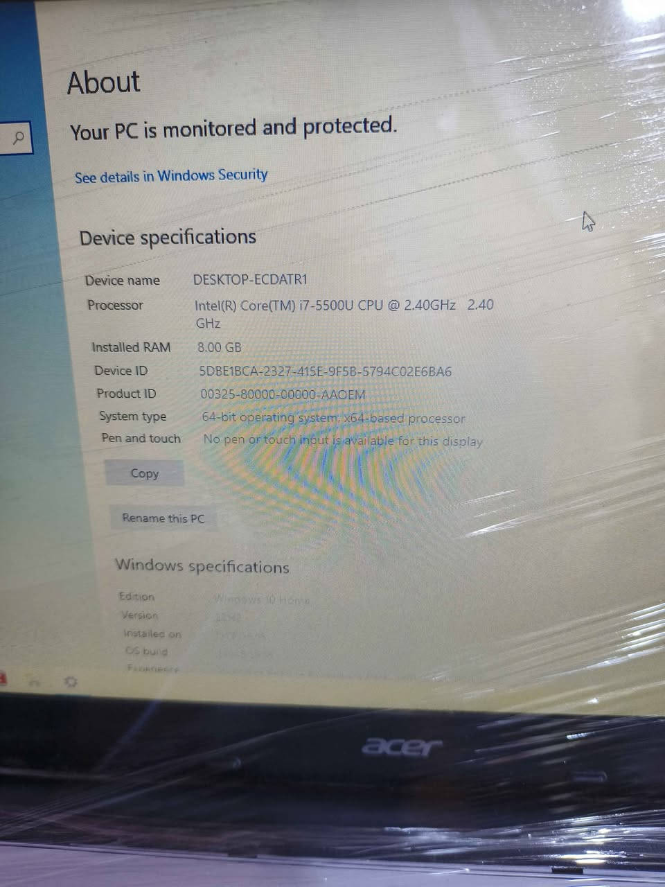 لابتوبacer core i7 gn5 
كور اي سفن جيل الخامس. 
هارد ٢٥٦ ssd
رام ٨ كيكا
كارت شاشه خارجي ١ كيكا
مثل ما موضح بالصورة جهاز شغال
ملحقاته فقط شاحنه. 
مفيد للدراسه والبرامج والالعاب الوسط. 
ب ٣٠٠ البصرة, العراق


**إذا كنت صاحب هذا الإعلان وتريد حذفه لأي سبب، رجاءا أرسل رسالة إلى الدعم الفني**