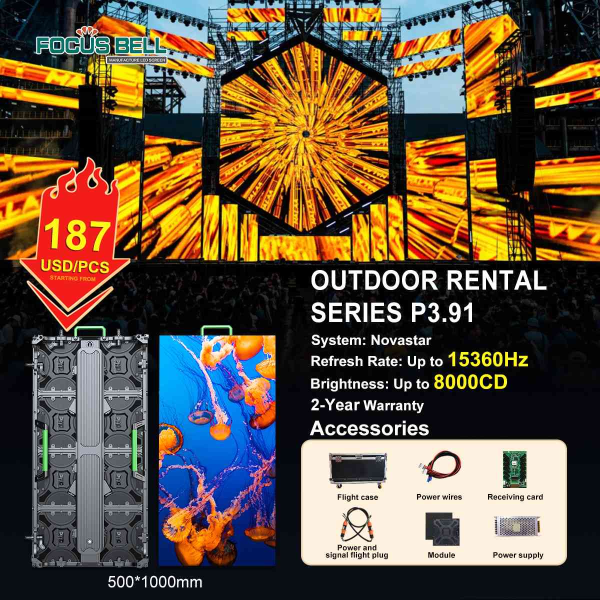 🎉 Promotional Deal! Stage Rental LED Display – Starting at Just $187!
Looking to stay within budget without compromising on stage performance?
This 【Promotional Outdoor Rental LED Display】 is your perfect choice! High value, unbeatable price – ready to ship now!
✅ Quick-Release Structure
One-person operation, fast setup and teardown – maximize your rental efficiency!
✅ Ultra-High Refresh Rate
Supports up to 15360Hz refresh rate – no motion smear, no water ripple effects, just stunning dynamic visuals!
✅ High Brightness, Sunlight Readable
Up to 8000 nits brightness – performs flawlessly in outdoor environments, day or night!
✅ 2-Year Warranty
Peace of mind with reliable after-sales support – worry-free rentals!
✅ Unbeatable Price – Just $187 Per Unit
Ultra-high cost performance – seize the market opportunity and win more stage projects!
📱Whatsapp:+86 150 4053 3073
🛜Website: www.focusbell-led.com
✉️Email: wantedniu@gmail.com
#LEDDisplay #StageRental #OutdoorLED #PromotionalLEDDisplay #EventEquipment


**إذا كنت صاحب هذا الإعلان وتريد حذفه لأي سبب، رجاءا أرسل رسالة إلى الدعم الفني**