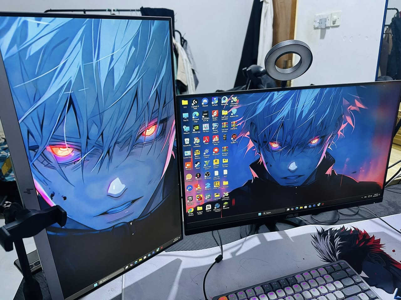 � للبيع PC Gaming / شغل وتصميم بحالة ممتازة 🔥
✅ المعالج:
Intel Core i5 الجيل 12 — i5-12400F

✅ كرت الشاشة:
RTX 3060 12GB
يشغل أغلب الألعاب بسلاسة عالية + مناسب للمونتاج والتصميم

✅ الرام:
16GB RAM

✅ التخزين:
SSD + تمت إضافة M.2 سعة 1TB

✅ الملحقات:

* ماوس Logitech
* كيبورد Redragon Gaming
* ميز گيمينگ
* UPS شركة Faber قدرة 1KV

✅ الشاشات:

* شاشة ASUS Gaming 144Hz
* شاشة HP Gaming 144Hz

✅ النظام:
Windows 11 Pro

🔥 الجهاز مرتب وجاهز للاستخدام مباشرة
مناسب للألعاب، البث، المونتاج، والتصميم 

� السعر: 1,300,000 دينار
📩 للاستفسار مراسلة خاص
***********
