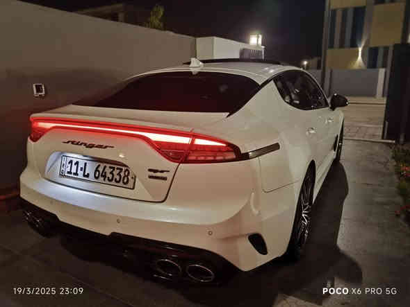 سلام عليكم للبيع كيا ستنكر Gt 1موديل 2022. السياره فول مواصفات  محرك 6سلندر توين تيربو يعني ✈️  رقم بغداد انكليزي بااسمنا تحويل ثاني يوم حادثها  موضح بالمنشور  مواصفات السياره 
بانروما 
رادار 360 
حساس امامي خلفي 
مري شفط زائد ترحيب 
داخل جلد احمر  تدفئه تبريد 
تبريد قطعتين ❄️
كشنات كهرباء 
لايت داينمك ليد 
بك لايت ليد
مودات قياده سمارت ايكو نورمال سبورت كوستم 
سستم صوت🎤🎻هارمن كاردن يعني طرب  اناره محيطيه  تتغير حسب المود
دبل جام يعني عزل فول 
فجوج بريك بربمبو 6 بستم والخلفي 4بستم 
 وبعد اكو مواصفات مذاكرها لان متخلص للبيع او مراوس مكاني بغداد الكرخ لسعر 190 وبيها مجال ***********
