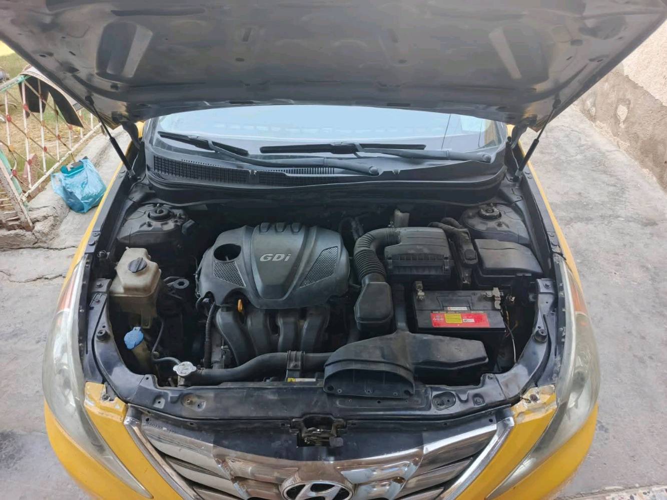 سوناتا موديل 11 محرك 2400 ضرر جاملغ امامي فقط 