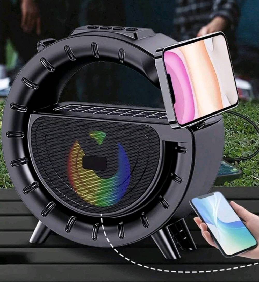 مديل DV - 800

- يتم شحنه عن طريق الكهرباء والطاقة الشمسية 

- يمتلك لوحة شحن شمسية لضمان امداده بالطاقة دون انقطاع

- يتميز بمصباح يدوي LED قوي ذات مدى 100 متر

- خاصية الراديو FM

- يأتي مع حزام 

- ستاند حامل للهاتف 

- اضاءة ملونة من الداخل 

- يدعم  USB و TF-card

- قياسات السبيكر :  203 * 75 * 205 mm

- مسافة الاتصال: 10 متر
ما هي مدة تشغيل البطارية بالساعات؟: 
الشحن على الطاقه الشمسيه 
هل توفر توصيل ضمن بغداد؟: 
نعم
هل هناك ضمان على المنتج؟: 
نعم يوجد ضمان