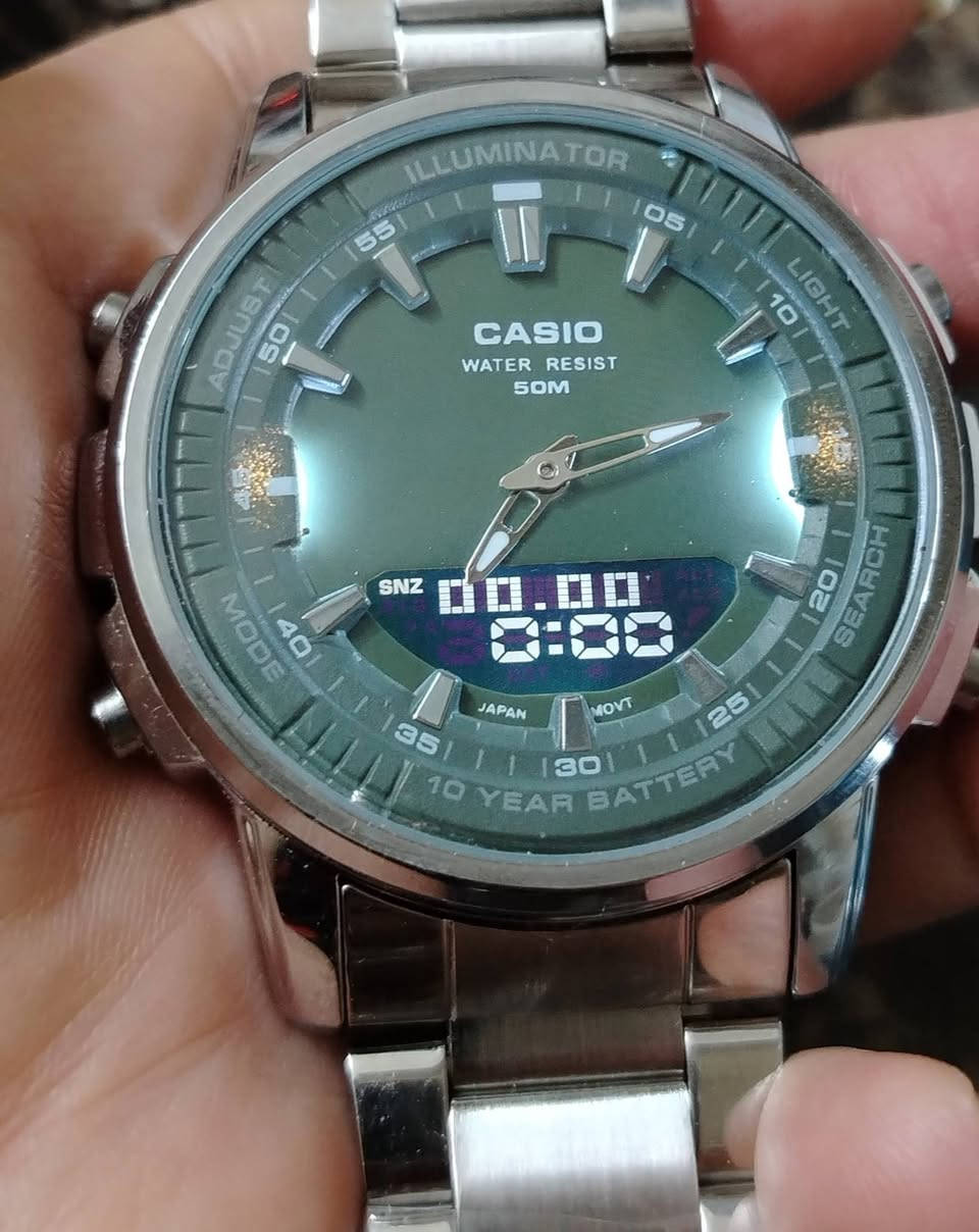 كاسيو دبل تايم ياباني 
باله اوربي  غير مستعمل 
مينه  زيتوني سيراميك
اضائه led 
معدن ستانلس ستيل مقاوم للماء 
وزن ثقيل 
زجاج زفير ضد الخدش والكسر .التعجبة يخلي سعر والف عافية علياخذها


**إذا كنت صاحب هذا الإعلان وتريد حذفه لأي سبب، رجاءا أرسل رسالة إلى الدعم الفني**