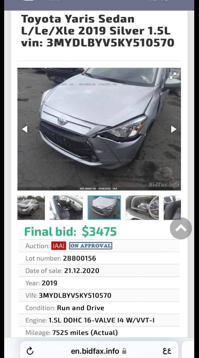 سلام عليكم تيوتا يارس ai 2019 أمريكي ب اسمي رقم بغداد سياره نضيفه مابيه نقص حادثه كلش حلو وبسيط موجود بل صور بل منشور رايدها ١١٤ وبيه مجال رقمي ***********
