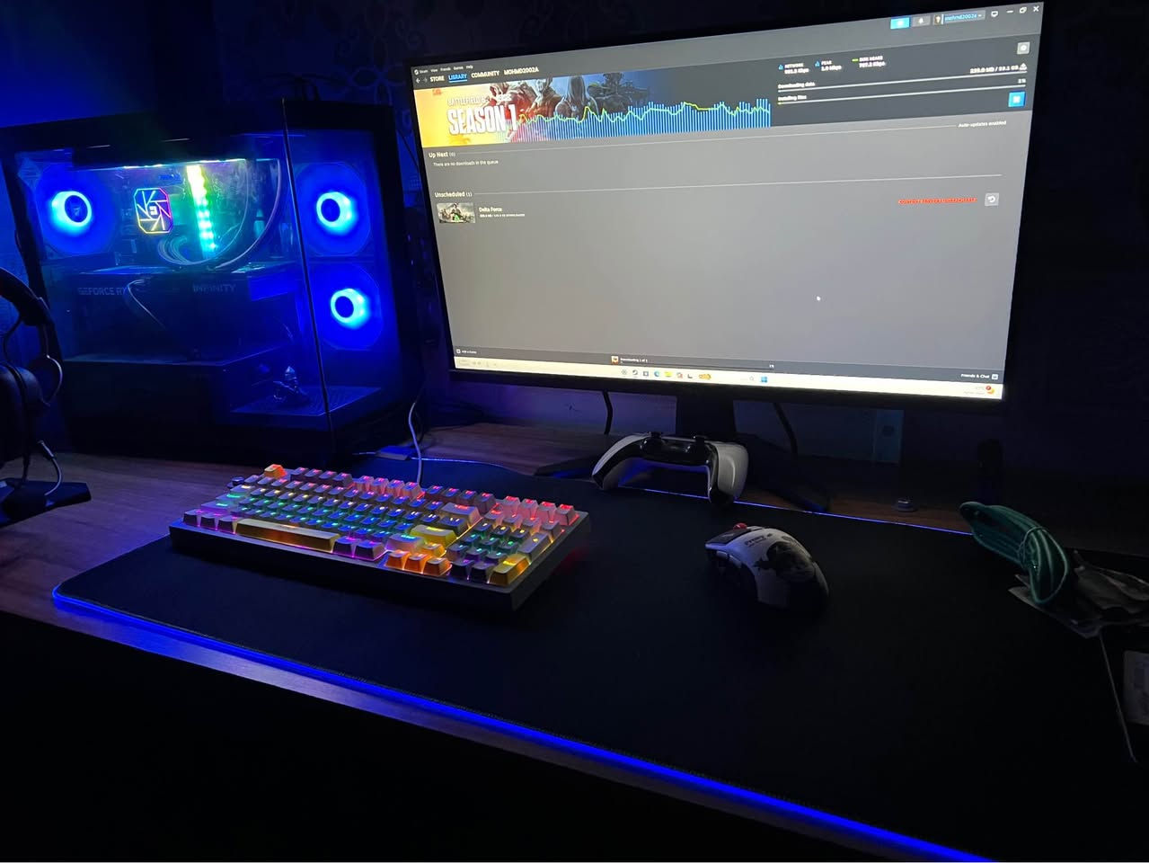 CPU
Intel Core i5-12600KF Tray

CPU Cooler
Thermalright Aqua Elite 240 V3 Black

Motherboard
Gigabyte B760M K V2 DDR4

RAM
Addlink Spider X4 RGB 32GB (2x16GB) DDR4 CL18 3600MHz Black

Storage
WD Blue SN5000 1TB Gen4x4 5150 MB/s

Graphics
Palit GeForce RTX 5060 Ti Infinity 3 16GB 3X Black

Case
Antec CX300M ARGB 3 Fans Black

Power Supply
Thermalright TB750S 80 Plus Bronze Black

شاشة msi 2k 180hz

كيبورد ميكانيك i mice
ماوس bloody كربلاء, العراق


**إذا كنت صاحب هذا الإعلان وتريد حذفه لأي سبب، رجاءا أرسل رسالة إلى الدعم الفني**