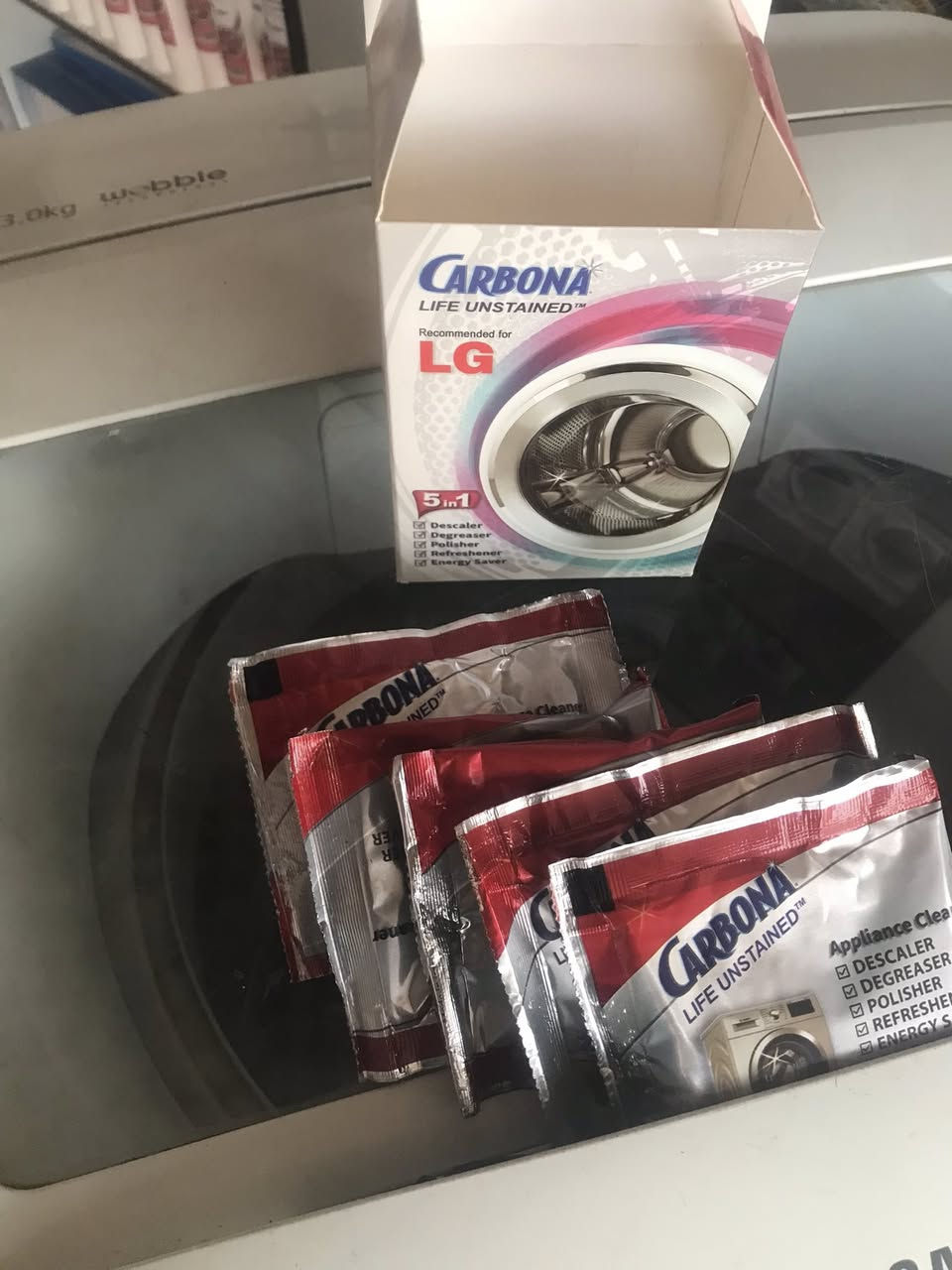 منظف الكاربوني السحري للجمع أنواع الغسالات مع الكره العطرية توجد خدمه توصيل لجميع مناطق الحله للاستفسار الاتصال واتساب ***********
