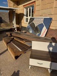 غرفة اخشاب تركي مستخدمة كنتور+مرأة+تخت /كاملة  السعر 175 للاستفسار 078...