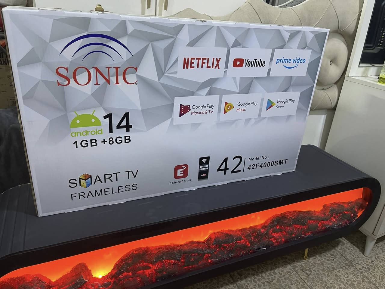 شاشه سونيك 42فول موصفات نت جديد ممستعمل  مع ضمان 175الف اي ستفسر عل ***********
