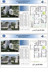يتوفر مساحه (٣٠٠ م) B  فله للبيع مجمع البحيره السكني نوع B _ توزيع موظ...