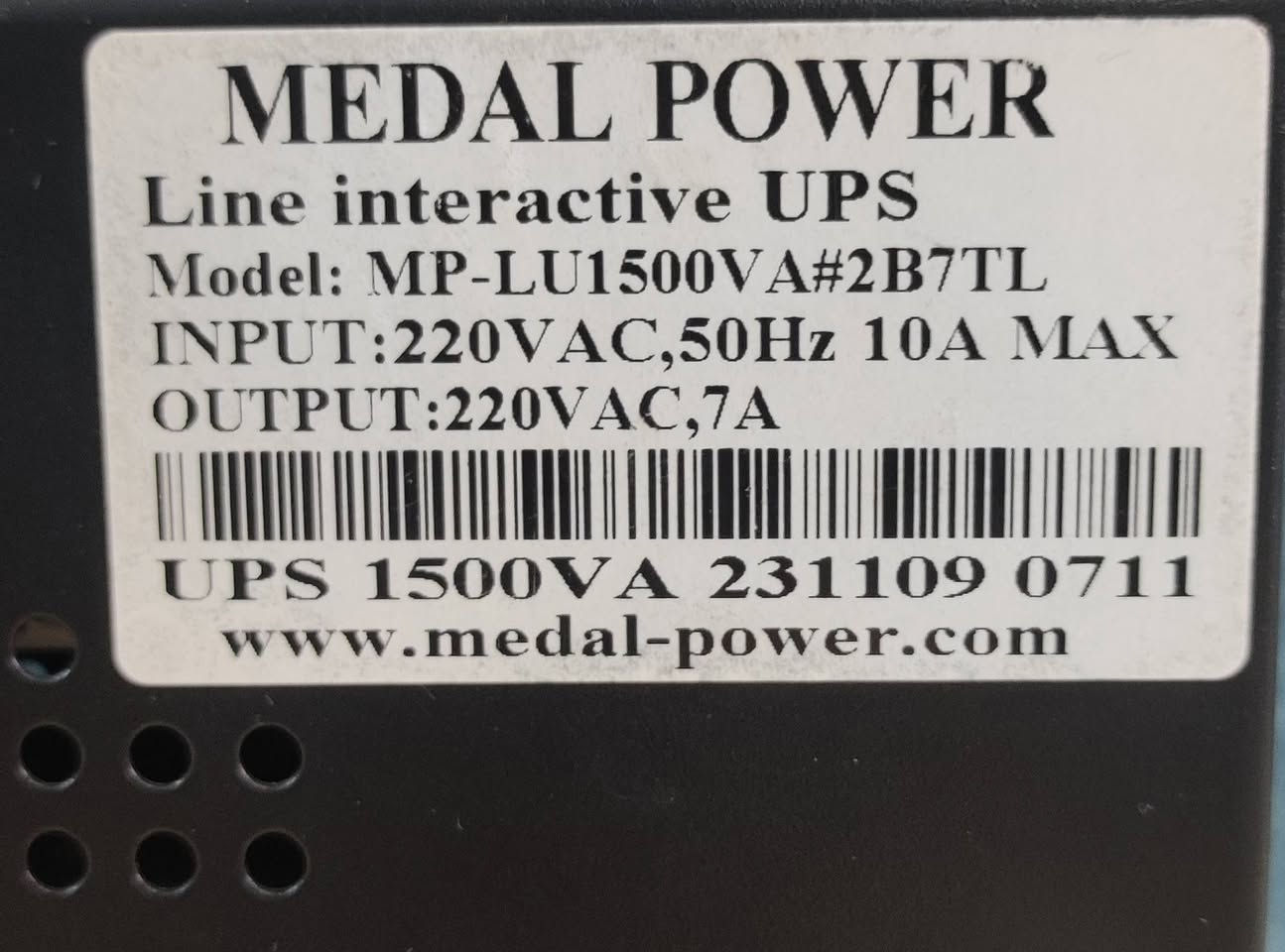 السلام عليكم
UPS 1500V/A MEDAL POWER 
يحتاج تبديل بطاريات 
السعر 20 الف 
مكاني بغداد 
(توصيل ما عندي)


**إذا كنت صاحب هذا الإعلان وتريد حذفه لأي سبب، رجاءا أرسل رسالة إلى الدعم الفني**