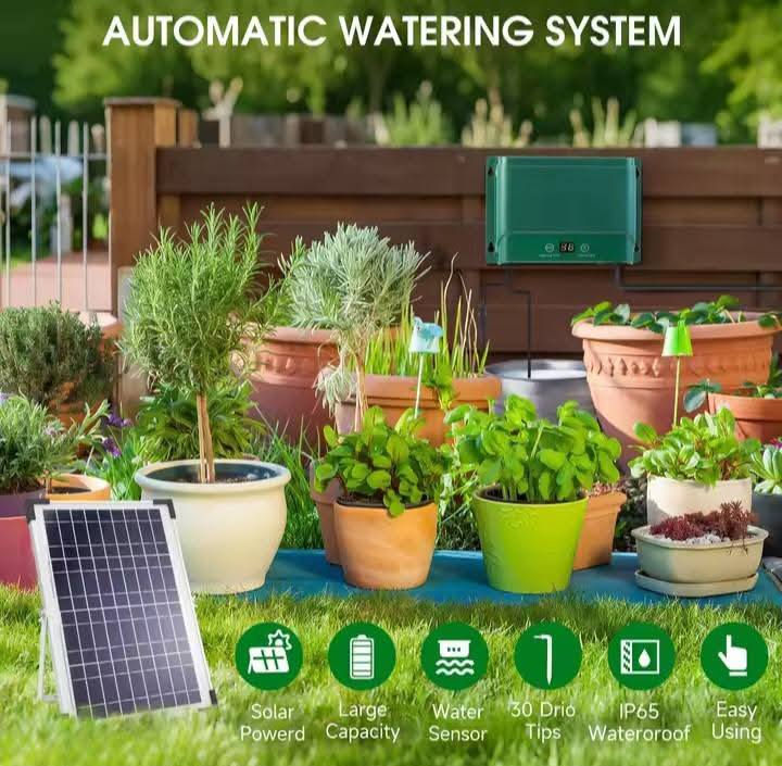 • منظومة سقي بالتنقيط على الطاقة الشمسية لري النباتات تتضمن :
• لوح شمسي: بقدرة 5 وات
 لتشغيل النظام.
• أنابيب: أنبوب ري رئيسي بطول 5 أمتار وأنبوب تصريف بطول 30 مترًا.
• ملحقات الري: 30 رأس تنقيط و 30 موصل على شكل حرف T.
• ميزات أمان: مستشعر لمستوى المياه (للتنبيه عند انخفاض الماء) ومضاد للسيفون. 
• التشغيل التلقائي: يقوم بري النباتات تلقائيًا بناءً على فترات زمنية محددة مسبقًا.
• لا يحتاج لصنبور: يمكنه سحب المياه مباشرة من الحاويات مثل الدلاء.
• الاستخدام: مناسب للشرفات، الباحات، الحدائق المنزلية، والصوبات الزراعية


**إذا كنت صاحب هذا الإعلان وتريد حذفه لأي سبب، رجاءا أرسل رسالة إلى الدعم الفني**