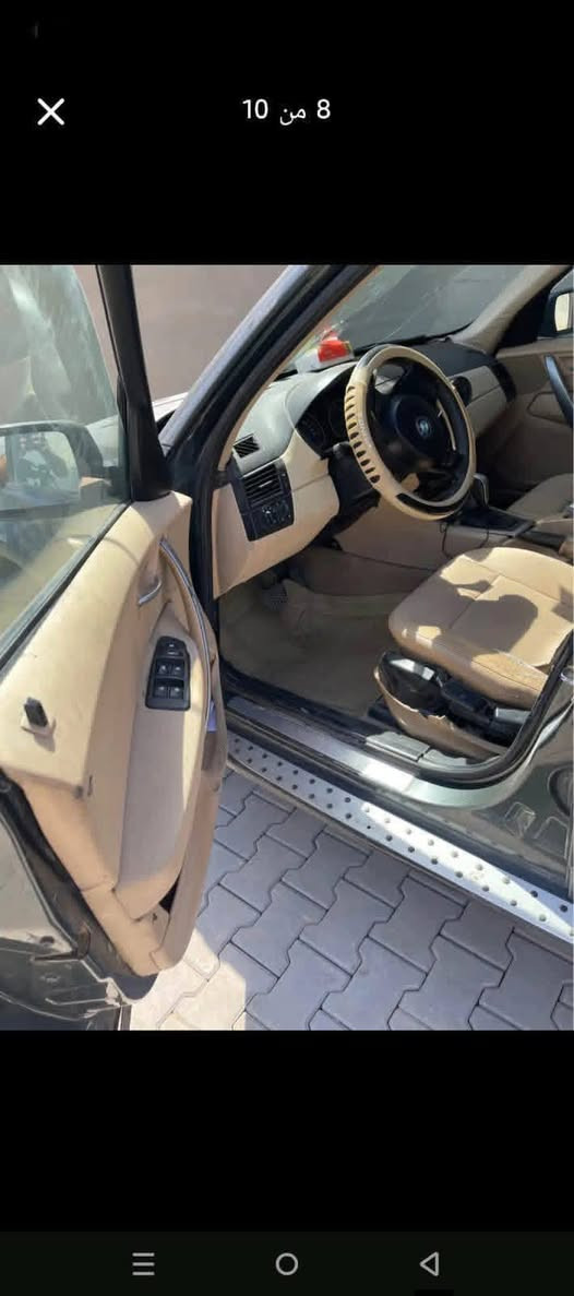 سلام عليكم BMW... X3
م 2005
محرك 28 
محرك كير صقر شرط 
صدر كامل 
بانوراما 
وفول سياره 
بدون صبغ أو ظربه
حساس أمامي خلفي
كشنات جلد 
لايتات كهربائي
تخم تاير 
نقص كماليات خفيفه
مراوس بشي مرتب مو مهجومه
بيع 75 
مكاني تكريت ***********
