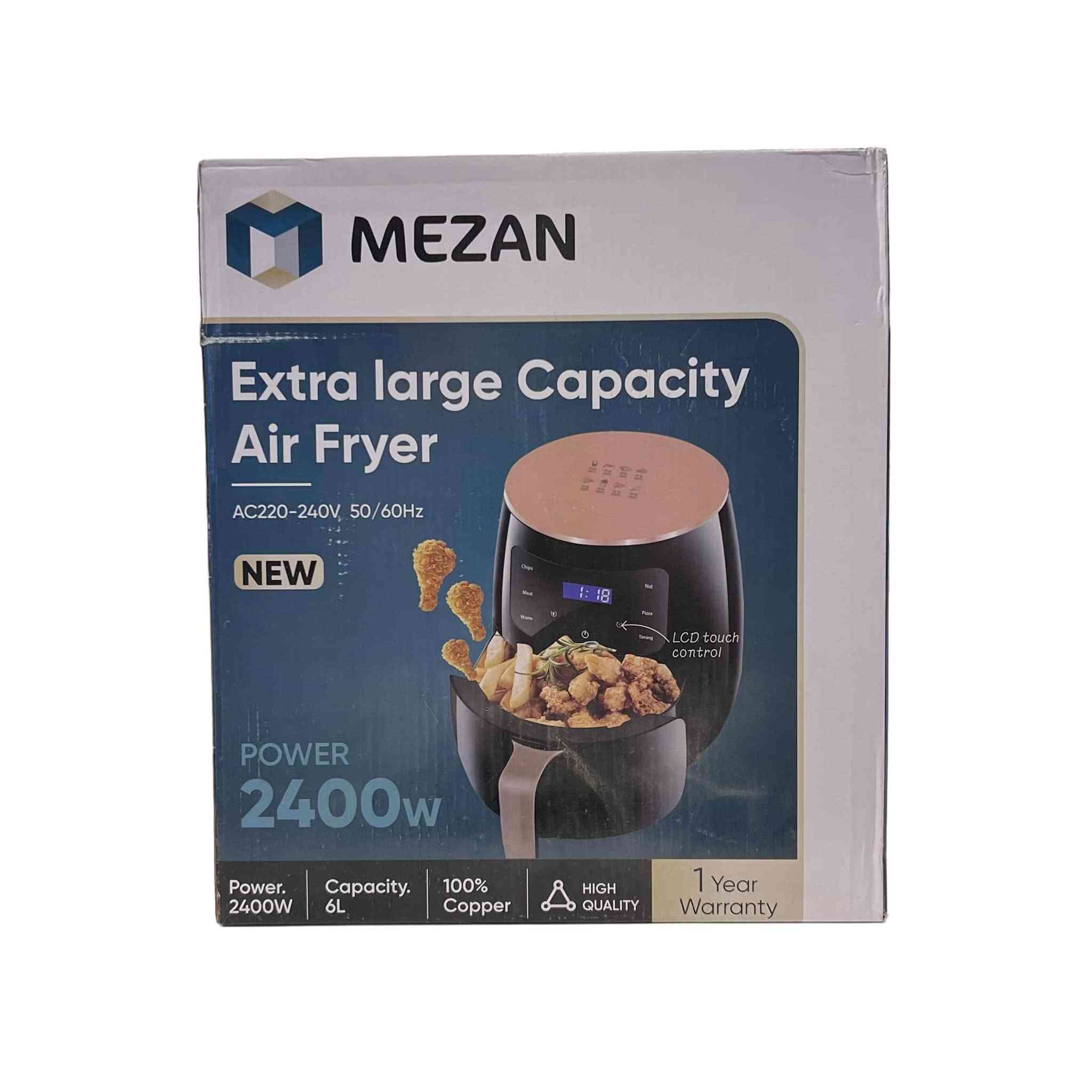 قلاية ميزان (MEZAN) الهوائية الرقمية بسعة 6 لتر وقوة 2400 واط

تعد قلاية ميزان الخيار الأمثل لتحضير وجبات مقرمشة وصحية بلمسة واحدة، حيث تمنحك طعاماً شهياً بدهون أقل بنسبة كبيرة باستخدام تقنية الهواء الساخن.

• سعة استثنائية (Extra Large Capacity): تصميم واسع بسعة 6 لتر يكفي لتحضير وجبات عائلية متكاملة.

• أداء قوي وسريع: تعمل بمحرك بقدرة 2400 واط لضمان نضج الطعام وتوفير الوقت.

• تحكم رقمي دقيق: واجهة تشغيل تعمل باللمس (LCD touch control) مع شاشة رقمية لعرض الوقت والإعدادات.

• تقنيات تصنيع متينة: مزودة بمكونات داخلية من النحاس بنسبة 100% لضمان كفاءة تشغيل عالية.

• قلي صحي: تتيح لك الاستمتاع بنفس القرمشة والطعم اللذيذ مع استخدام القليل من الزيت أو بدونه تماماً.

• تعدد الاستخدامات: توفر خيارات طبخ متعددة (بطاطا، دجاج، لحوم، معجنات) موضحة بأيقونات على الجزء العلوي للجهاز.

• العلامة التجارية: MEZAN (ميزان).
• الطاقة الكهربائية: 2400W.
• الجهد الكهربائي: AC220-240V ~ 50/60Hz.
• السعة: 6 لتر (Extra Large).
• لوحة التحكم: شاشة LCD تعمل باللمس.
 
السعر ٣٨ الف


**إذا كنت صاحب هذا الإعلان وتريد حذفه لأي سبب، رجاءا أرسل رسالة إلى الدعم الفني**
