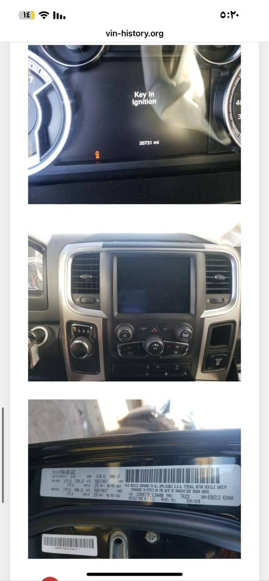 السلام عليكم للبيع او للمراوس ونطي فرق
اقره تفاصيله كامله اله تتصل 
دوج رام 2020 هيمي رقم بغداد دولي هزه وسنويه وارقام جدد باسمي قبل يومين حولته
مكينه 8 سلندر 5700 بدون دوانز
مبرمجه على بانزين عادي 
حادثه واضح بصور وسونار منشور بدون دواخل ابد 
بيه تبديل قبق جنطه وبنيد نفس لون
وحافه قماره من وره وكع عليه اعلان ع كده نصبغ 

المواصفات نص فول
باب طويل 
شاشه جبيره وكامره خلفيه دواره
شاشه عطلات 
حساسات اماميه خلفيه
كشنات كهرباء وتدفئه ستيرن تدفئه 
تو ويل 
مري شفط اشاير بلمري واناره بلمري 
قطعتين تبريد 
جامه خلفيه تنفتح كهرباء 
تشغيل عن بعد 
دوسات بلاديه 
بك لايت لد 
كزوز رياضي 
تايرات جبليه اصليه وياها تخم تاير الابلادي مالته هم انطي وياها
كير ومكينه بلاديات 
كير ومكينه وصدر وتبريد مكفولات 

سياره نقصه فقط انو تتعله شويه 
مكانه بغداد سيديه 
***********
السعر 195 وبيها مجال بسيط
