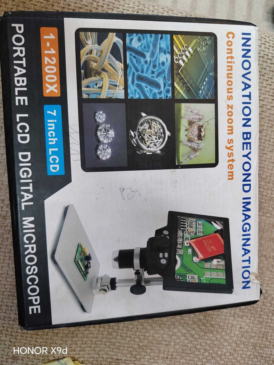 مجهر رقمي محمول، MUSTOOL G1200. 
تكبير مستمر يتراوح من 1 إلى 1200 مرة.
 شاشة LCD ملونة بحجم 7 بوصة يحتوي على كاميرا بدقة 12 ميجابكسل لالتقاط الصور والفيديوهات.
الاستخدام: مناسب للأعمال الإلكترونية الدقيقة، وفحص الدوائر المطبوعة، والمجوهرات، والكائنات الحية الدقيقة
السعر ٦٥ ألف شامل التوصيل


**إذا كنت صاحب هذا الإعلان وتريد حذفه لأي سبب، رجاءا أرسل رسالة إلى الدعم الفني**