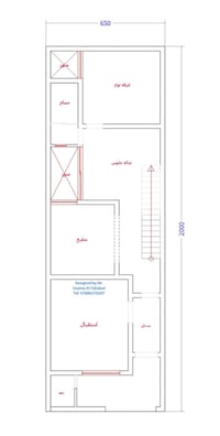 بيت عصري على أرض ضيقة (6.5م × 20م) ​تصميم ذكي يستغل كل شبر في المساحات...
