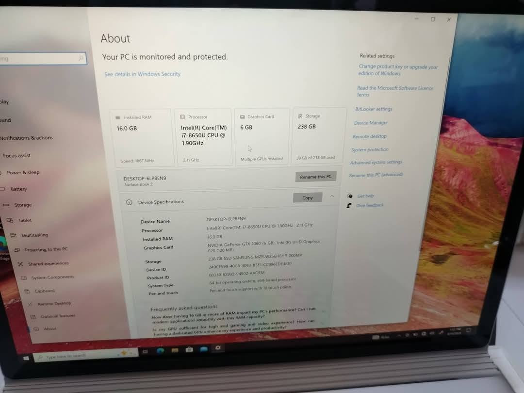 لابتوب للبيع Microsofat Surface book2
كورد 7 الجيل 8
رام 16
هارد m2 256 ssd
كارت شاشة خارجي Nvidia Geforce GTX 1060( 6كيكا)
 كارت شاشة داخلي ( 8 كيكا)
المجموع الكلي ( 14  كيكا)
حجم الشاشة 15
الشاشة لمس 4k وتكون تاب
كيبورد ضوئي
باكيت معه
لابتوب نظافة فول استخدام قليل 

السعر 650 الف قفل


**إذا كنت صاحب هذا الإعلان وتريد حذفه لأي سبب، رجاءا أرسل رسالة إلى الدعم الفني**