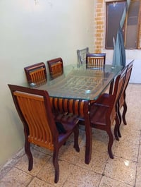 ميز طعام • ٦ كراسي • صاج ثقيل
