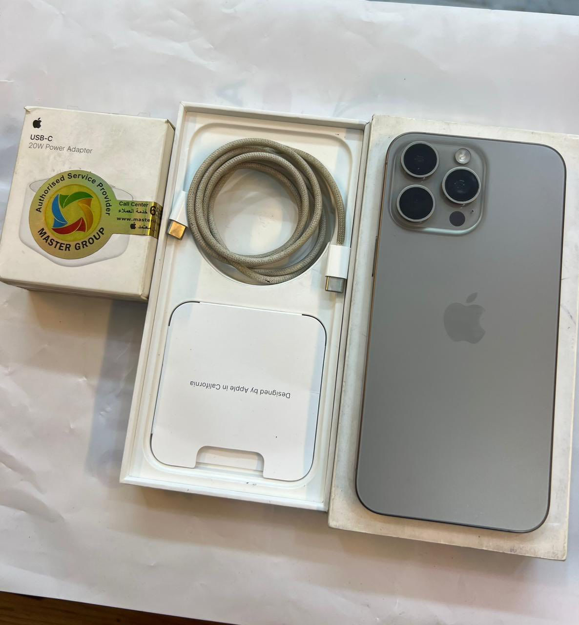 ايفون 15 برو ماكس
ذاكرة 512

بطارية 89‎%‎‎

نضافة 100‎%‎

كامل ملحقات الاصلية شركة ماستر شرق اوسط 

الاصلي وبيه ضمان 

استخدام قليل 

السعر مناسب 

***********

العنوان:

القطاع – شارع المدارس – مقابل مدرسة الأندلس

مركز الشمس 2
