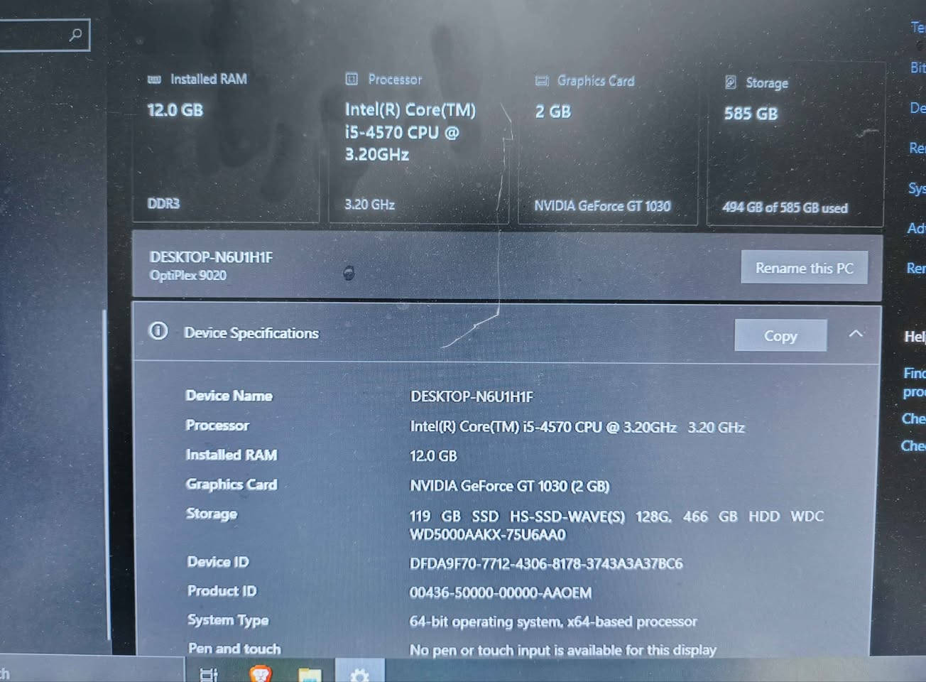 المواصفات موجودة بالصورة

التخزين  hdd 500 + ssd 128
كرت الشاشة  GT 1030 gddr5
المعالج  Core i5 4th gen
الرامات  4+4+4 (12gb ddr3)
حاسبة تجارية من شركة Dell

وياها واير HDMI لكرت الشاشة، وماوس وكيبورد
السعر 300 الف

مامتوفر توصيل
مكاني العمارة عمارة, ميسان


**إذا كنت صاحب هذا الإعلان وتريد حذفه لأي سبب، رجاءا أرسل رسالة إلى الدعم الفني**