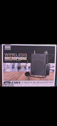 مكبر صوت محمول مع ميكروفون لاسلكي من نوع Brodu BTS-1383.  تشمل مواصفات...