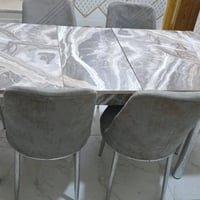 ميز طعام سلايت • ٦ كراسي • كرسي محتاج لحيم
