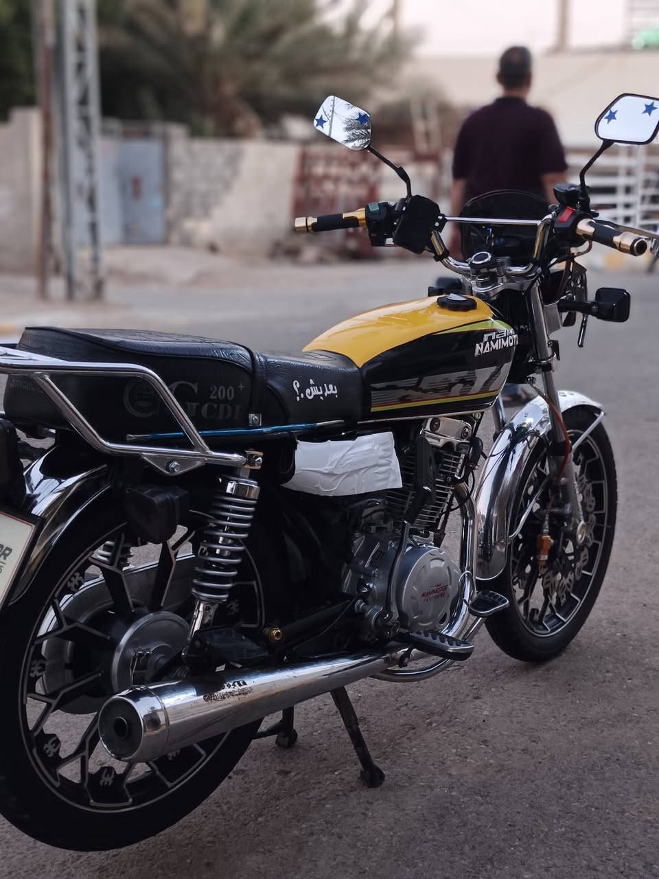 يا الله
للبيع نامه برو 
لون اسود محرك 200
موديل 25 دراجه نضيفه كامله من كلشي 
مجرد ما دير سلف الشخاطه واكفه 
سعر 750 بيهة مجال حك الجيه 
رقمي ‏‪***********‬‏ 
العنوان الرمادي التأميم قرب مطعم حجي باسم
