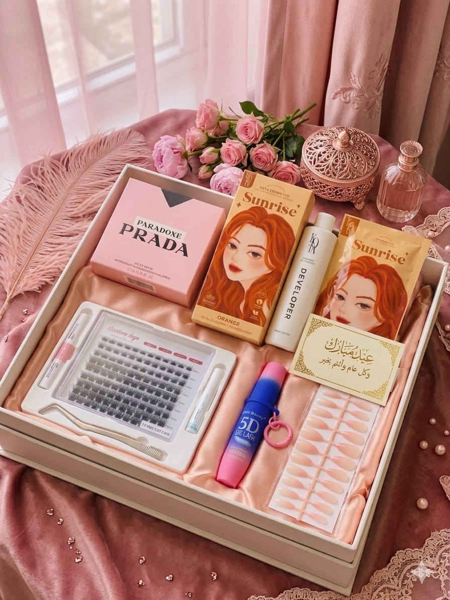 الأناقة والجمال في بوكس واحد ✨🎁
لأنكِ تستحقين التميز، جمعنا لكِ أرقى المنتجات العالمية في بوكس واحد متكامل للعناية والمكياج، ليكون رفيقكِ المثالي أو الهدية الأجمل لمن تحبين. 🌸
محتويات البوكس:
• عطر Paradoxe من PRADA: لمسة من الأنوثة الطاغية برائحة تأسر الحواس. 💖
• مجموعة صبغ الشعر Sunrise (باللون البرتقالي): لإطلالة عصرية وحيوية مع مطور الصبغة الخاص بها. 🧡
• ماسكارا 5D Big Lash: لرموش طويلة وكثيفة تمنحكِ نظرة ساحرة من أول مسحة. 👁️✨
• سيت رموش احترافي: بتدريجات قياسات مختلفة لتناسب كل المناسبات، مع الملقط الخاص بها. 🎀
• أظافر تركيب (Press-on Nails): بلون نيود ناعم وأنيق، سهلة الاستخدام وتمنحكِ مظهراً طبيعياً وجذاباً. 💅
• كارت معايدة (عيد مبارك): لتكون هديتكِ جاهزة تماماً لمن تحبين. 🌙✨


**إذا كنت صاحب هذا الإعلان وتريد حذفه لأي سبب، رجاءا أرسل رسالة إلى الدعم الفني**