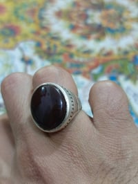 عقيق يماني • أحمر شفاف • صياغة بحرينية ثقيلة