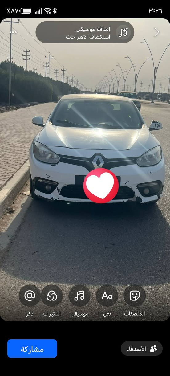 رينَو فلونس ٢٠١٦ محرك ياباني مطلبوبه للبنك ابيع كوم حديد واصوليات فقط السعر ٤٠ الرقم ***********
