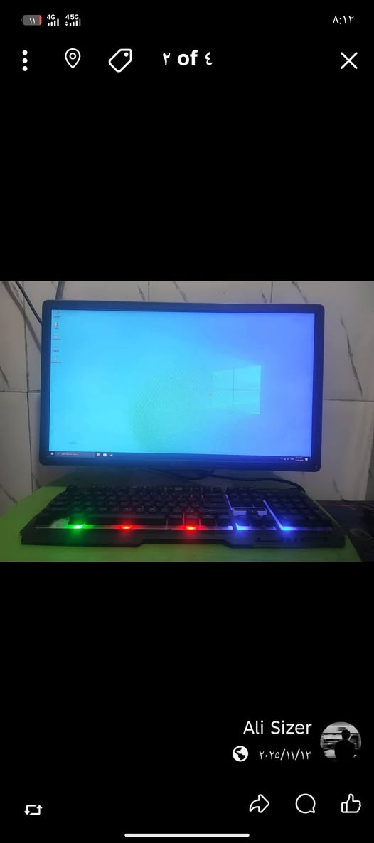 سلام عليكم pc كاملة للبيع مع شاشة وماوس وكيبورد ب 255 وبيهة مجال مكاني بغداد 
***********
الموصافات 
معالج كوري 7 جيل ثالث 
كرت شاشة 1050ti 4gb
رام 8
هاردين الاول ssd 256
الثاني hdd 500

