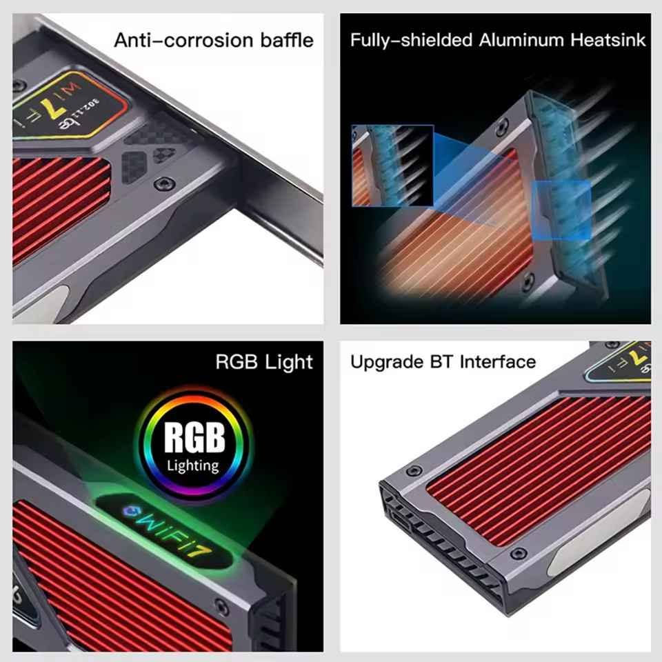 كرت واي فاي وبلوتوث احترافي للجيمرز (Wi-Fi 7) مع إضاءة RGB 🔥

BE8800 PCIe WiFi 7 Card RGB

✨ المواصفات:
أحدث جيل: يدعم تقنية Wi-Fi 7 (802.11be).

سرعة خيالية: نقل بيانات يوصل لـ 5.8Gbps لتحميل الألعاب بسرعة.

ثلاثي النطاق: يدعم ترددات (2.4GHz / 5GHz / 6GHz) لضمان أصفى إشارة وأقل (Ping) بالألعاب.

تصميم قيمنق فخم: مزود بمشتت حراري للأداء الشاق مع إضاءة RGB تنطي منظر خرافي بداخل الكيس.

قاعدة أنتينات خارجية: يجي وياها قاعدة هوائيات خارجية تتثبت على الميز لسحب أقوى تغطية ممكنة.

استقرار ممتاز (PCIe): ينربط مباشرة بالمذربورد لضمان أعلى ثباتية.

بلوتوث مدمج: لربط يدات التحكم والسماعات الوايرلس بسهولة.

💰 السعر: 60,000

🚛 التوصيل: متوفر توصيل لجميع المحافظات مجانا.

📩 للتواصل والحجز: راسلنا على الخاص او على الواتس آب *********** بغداد, العراق
