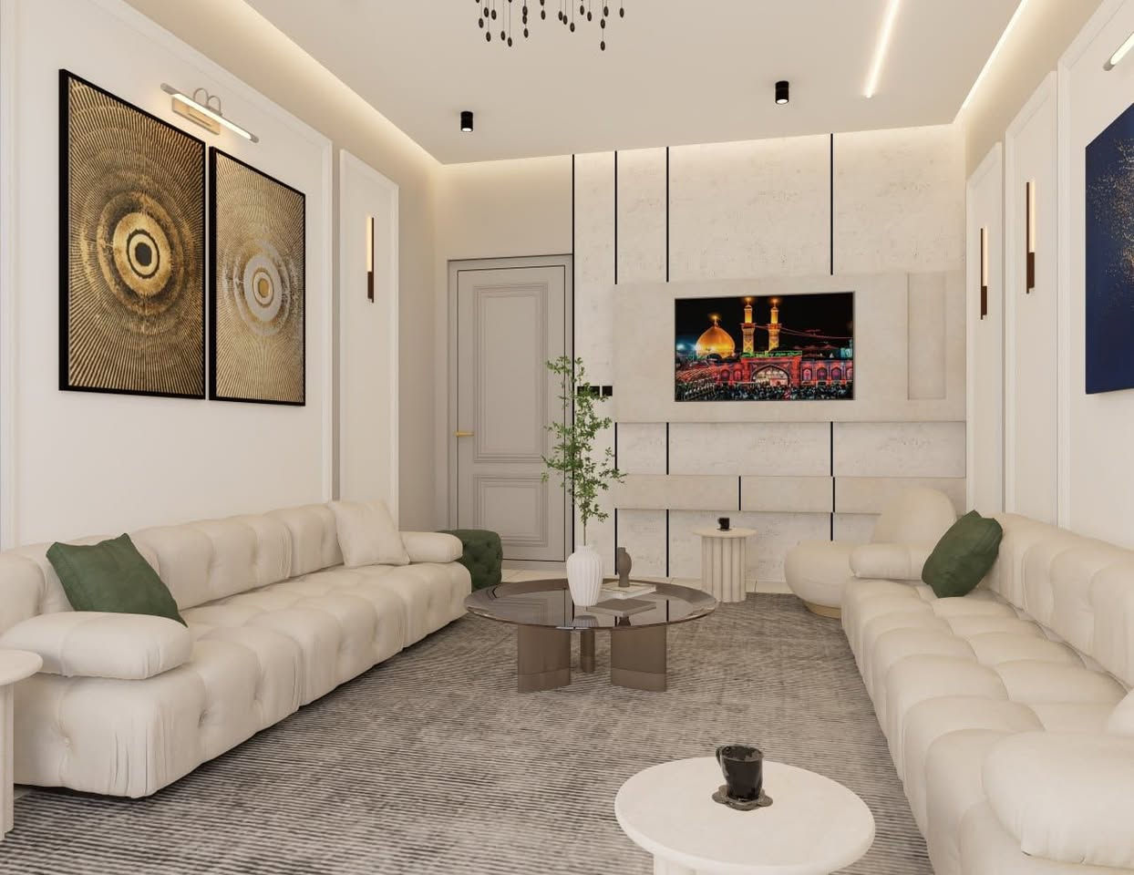 أحد اعمالنا في التصميم الداخلي
تصميم فضاء الضيوف لاحد مواقعنا في الديوانية 
مكتب زان الهندسي 
تصميم - تنفيذ - اشراف 
***********
