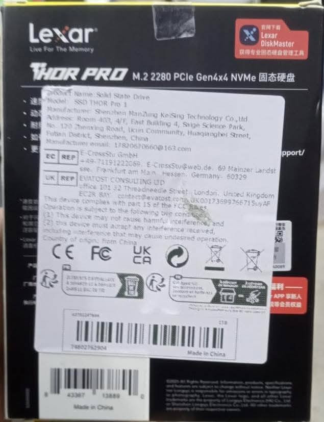 لسلام عليكم M.2 للبيع 1T-7000MB/s NVM  
خلي سعرك بالمعقول وتدلل 
 توصيل موجود كل محافظات
***********
