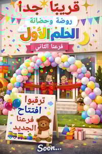 مفاجأة سارة بانتظاركم ✨  روضة وحضانة الحلم الأول تكبر بكم ومعكم، ونستع...