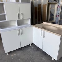 كاونتر MDF • سنك مرمر • ٣ قطع