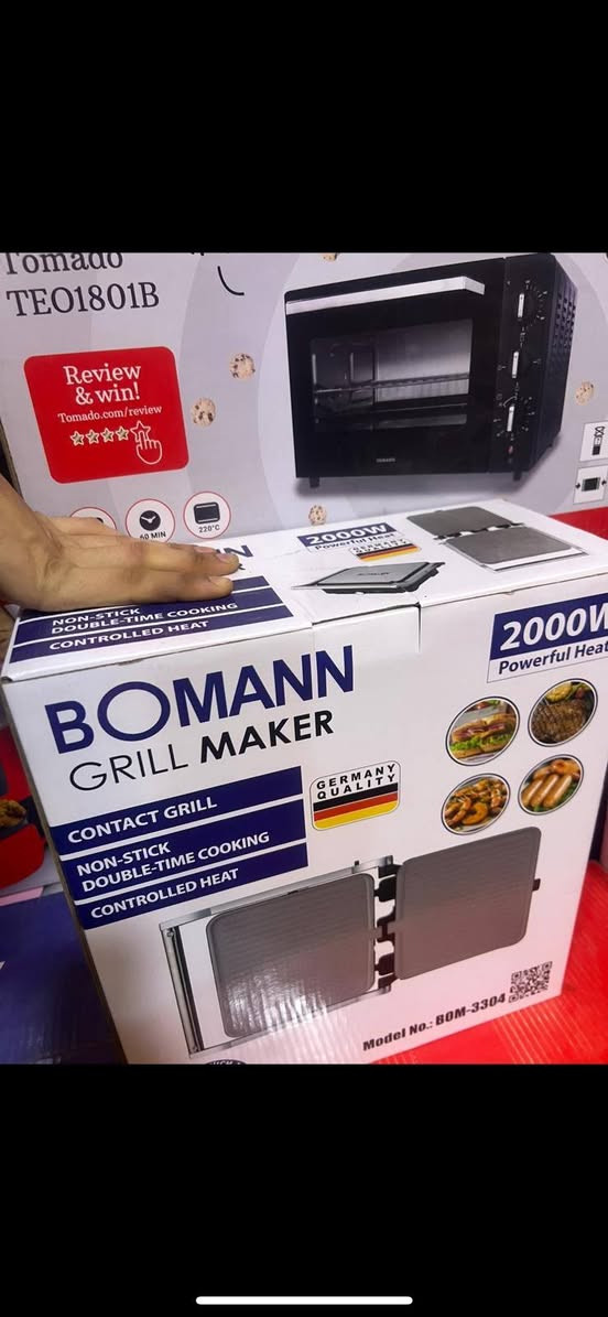 المنتج جهاز شواية كهربائية (Contact Grill) من الماركة الألمانية Bomann، موديل رقم BOM-3304.
هذا الجهاز يتميز بعدة
قوة تسخين عالية: يشتغل بقوة 2000 واط حتى يضمن طبخ سريع وفعّال.
تصميم عملي: يتميز بسطح طبخ غير لاصق (Non-Stick) حتى يسهل عليك التنظيف وما يخلي الأكل يلزك.
طبخ مزدوج: تقدر تشوي من الجهتين بنفس الوقت (Double-time cooking)، وهذا يقلل وقت التحضير.
تحكم بالحرارة: بيه نظام للتحكم بدرجة الحرارة حتى تحصل على نتائج طبخ مثالية لمختلف أنواع الأكل مثل السندويشات (الصاج)، اللحوم، والأسماك. عل اول تم بيع


**إذا كنت صاحب هذا الإعلان وتريد حذفه لأي سبب، رجاءا أرسل رسالة إلى الدعم الفني**